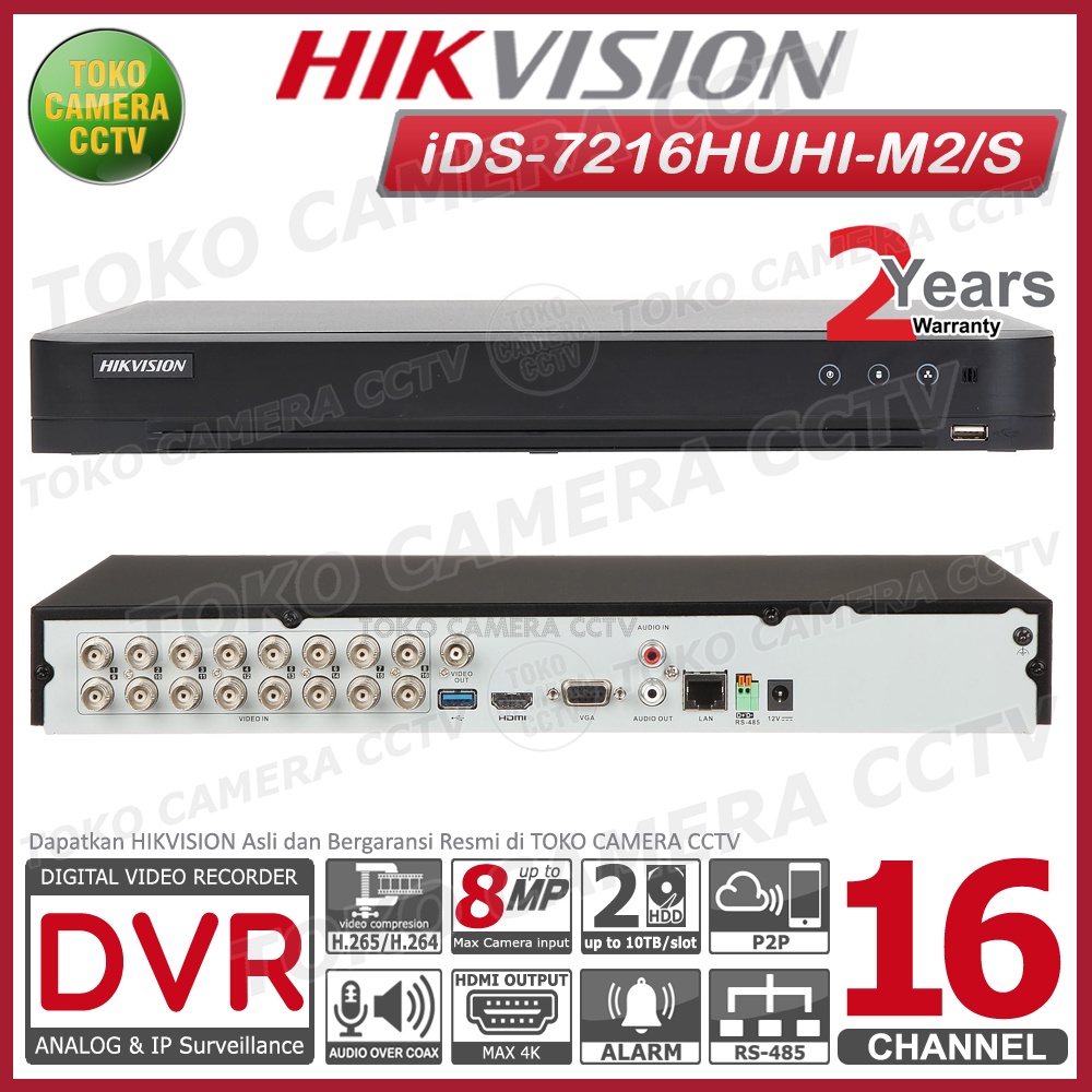 DVR HIKVISION 16 CHANNEL iDS-7216HUHI-M2/S