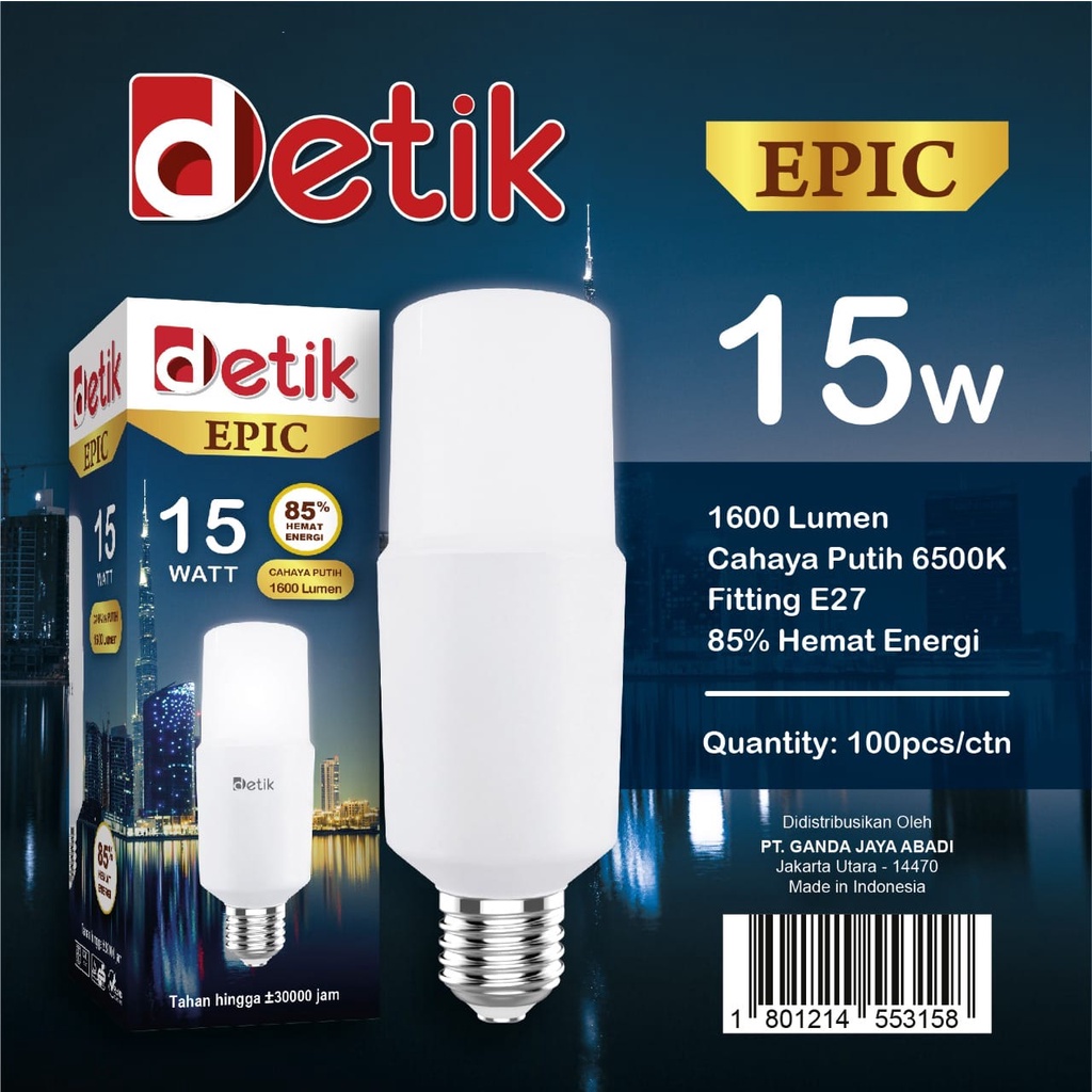 DETIK Epic Lampu LED Stick 3 Watt , 7 Watt , 12 Watt &amp; 15 Watt - Cahaya Putih