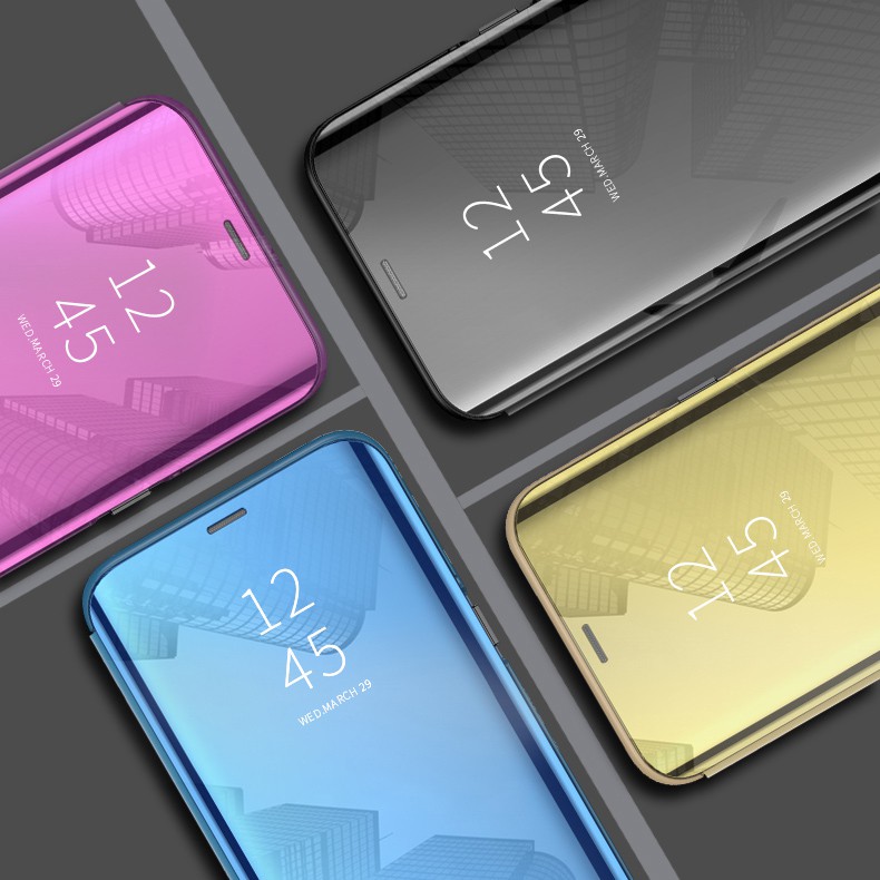 Samsung A01 Core A01Core Flip Clear View Standing Cover Mirror Case Casing