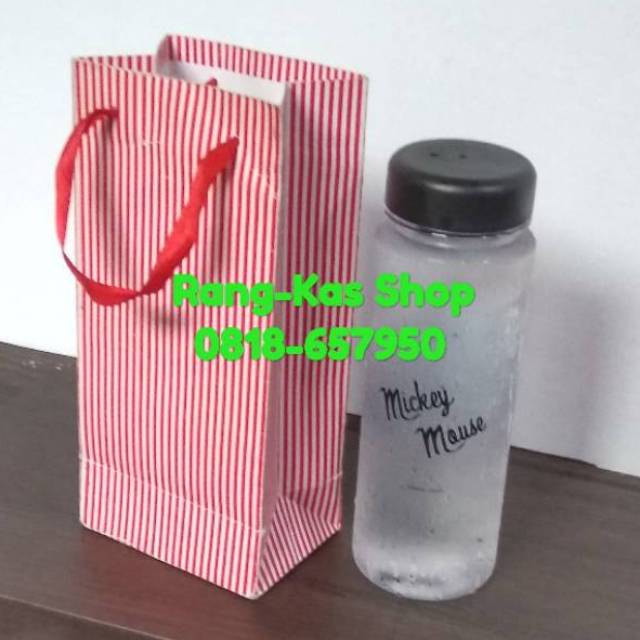 

Paperbag Botol minum Laminating Doff motif garis