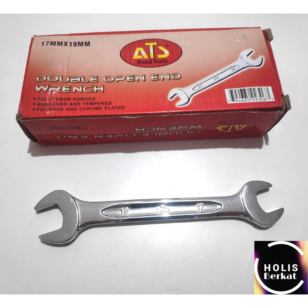 Kunci Ring Pas Double / Double Open Spanner 17 mm x 19 mm ATS