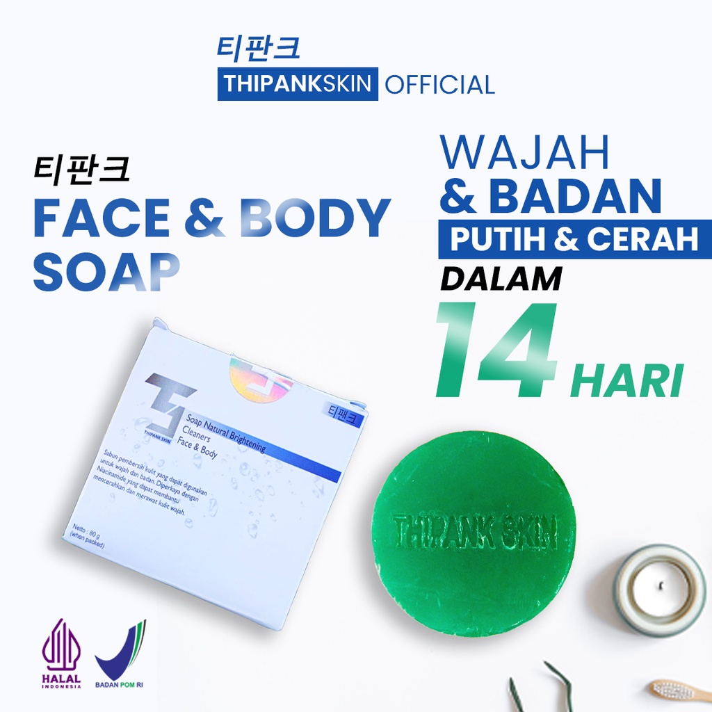 Thipank skin soap facial wash sabun pemutih wajah sabun pencerah wajah sabun jerawat dan bekas jerawat sabun pemutih wajah dan badan