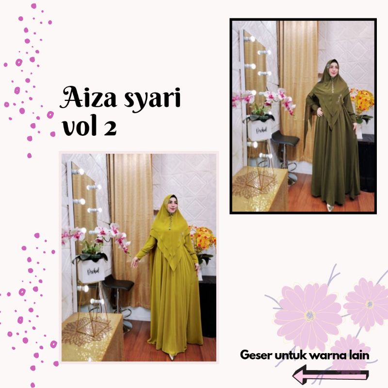 Gamis wanita terbaru/ Gamis syari polos/ Gamis polos terbaru/ Aiza syari 2 by Fazza boutique (SIAP K