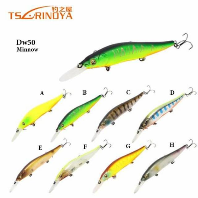 ( COD ) Umpan Pancing Minnow Tsurinoya DW 50 Suspend, Rattle