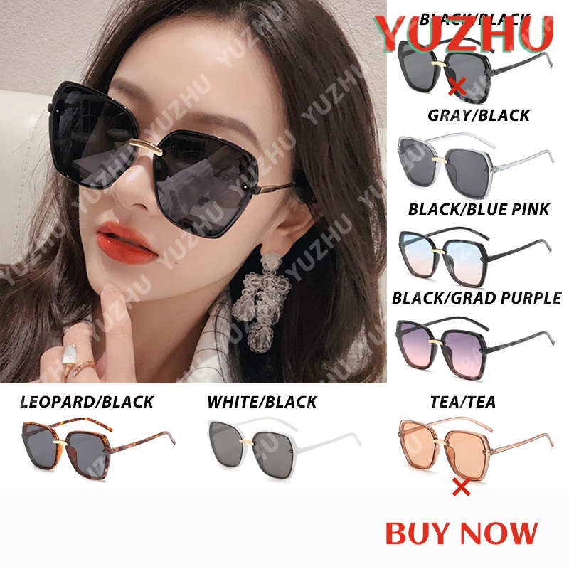 (YUZHU) Bayar di Tempat Korean Fashion Oversized Kacamata Hitam Wanita Candy Color Square Kacamata Hitam Gaya Wanita