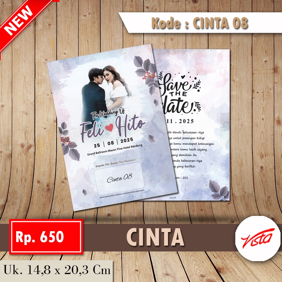 Blangko Undangan Pernikahan CINTA 08 | vistakertas
