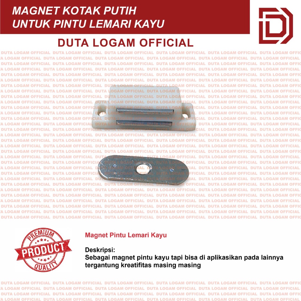 Magnet kotak Putih untuk pintu lemari kayu
