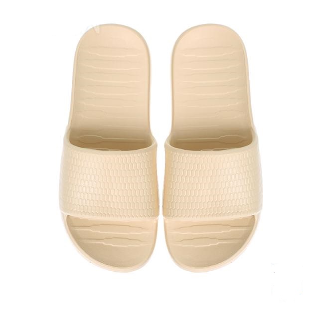 MINISO official flip flop Sandal kamar mandi wanita berbahan empuk kotak-kotak-C apricot, 39-40