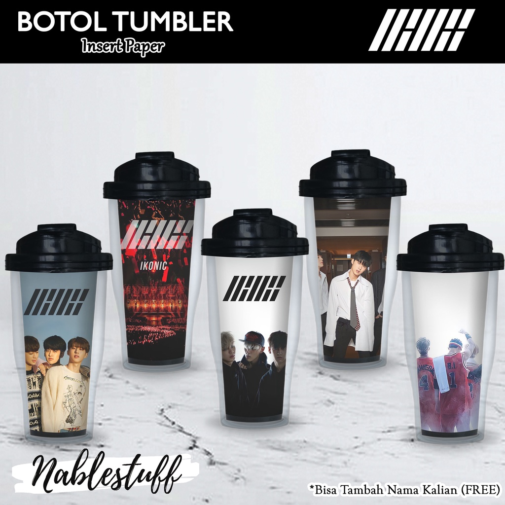 Botol Tumbler Ikon All Member // Botol Minum Insert Paper // Merchandise Kpop