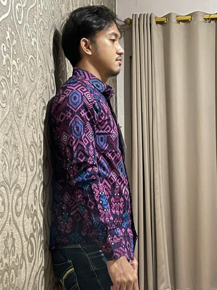 Kemeja Pria Lengan Panjang Long Slimfit  Batik Songket Murah