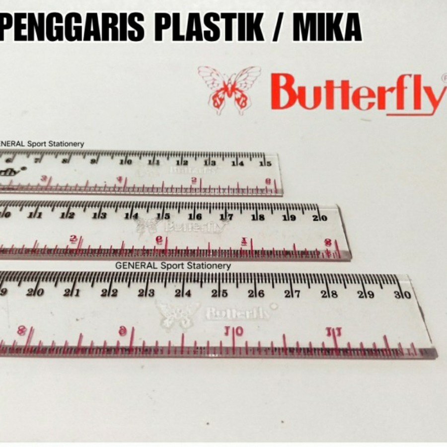 

penggaris mika Butterfly 20 30 40 50 60 cm