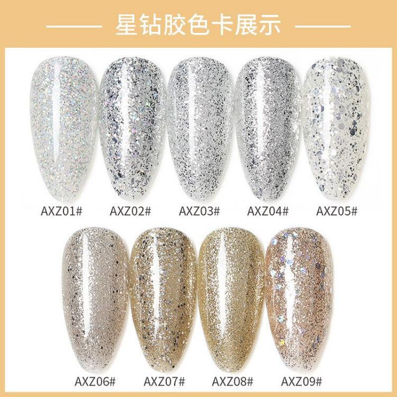 AS AXZ Glitter Nail Gel Polish 15ml / Kutek Gel AS Glitter / GlitterGel Polish / Glitter Gel Polish AS AXZ