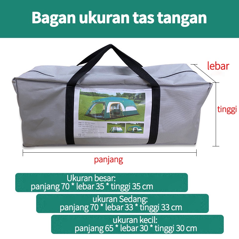 Tenda Camping 5-8 Orang（3.3✖2.1✖2M）Portable Waterproof Camping Tent / kebutuhan semalam yang liar Aksesoris Tenda