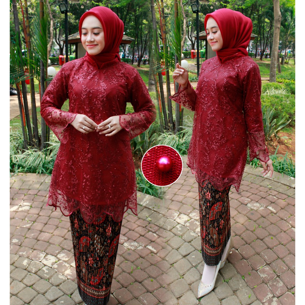 set kebaya tille shanghai berkualitas