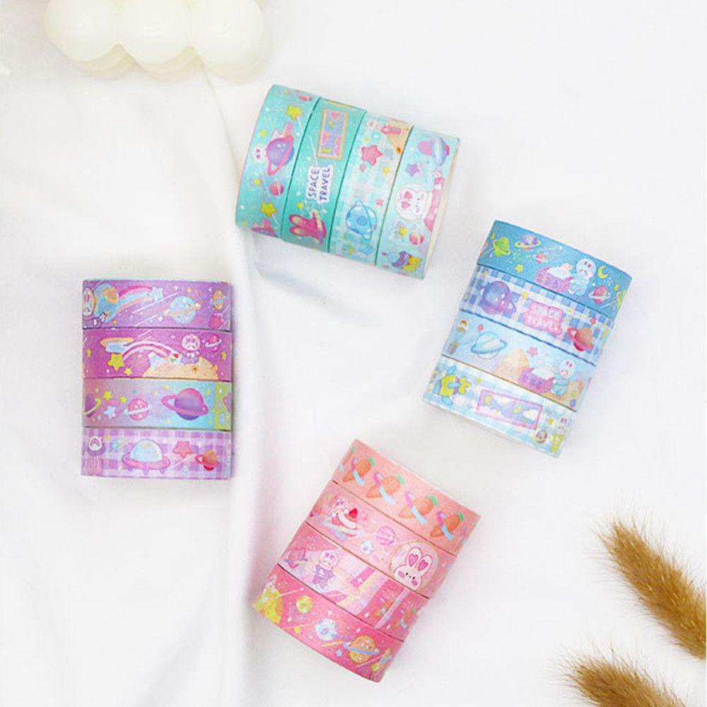 TOP 4rolls /box Washi Tape Lucu Alat Tulis Sekolah Scrapbooking