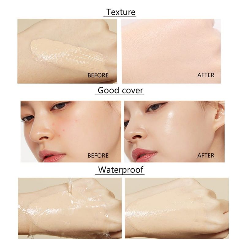Bundara.id Ko-235 Plembap full coverage foundation cair matte poreless liquid Saniye