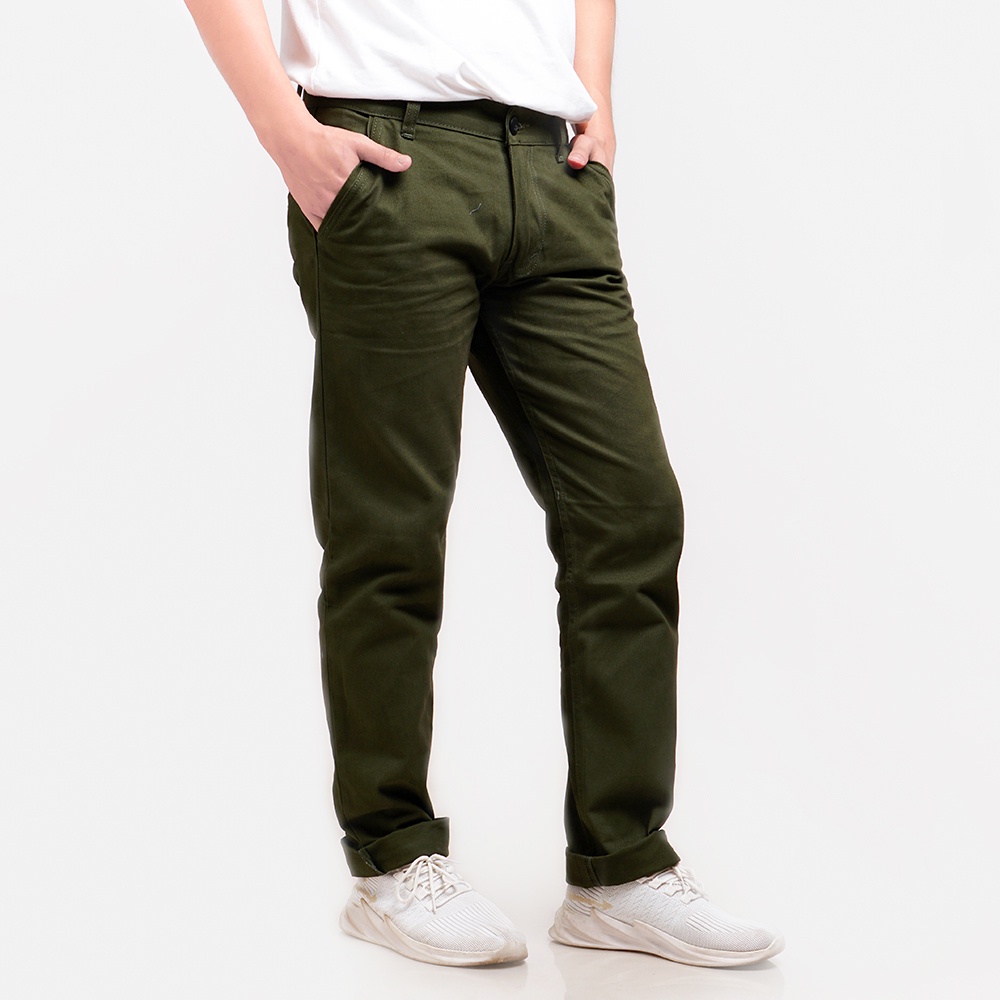 CELANA PANJANG CHINO PRIA SLIMFIT HIJAU ARMY