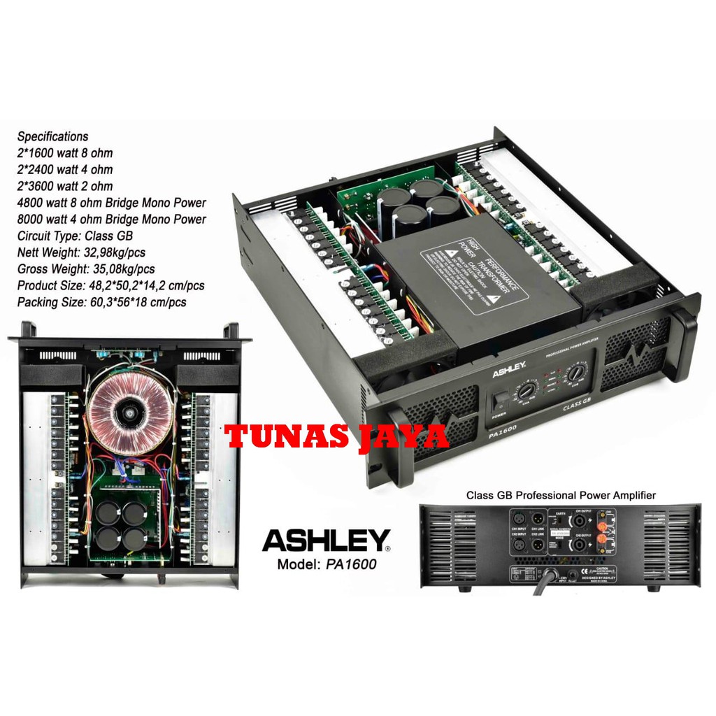 Power Amplifier ASHLEY PA1600 - PA 1600 Original Produk