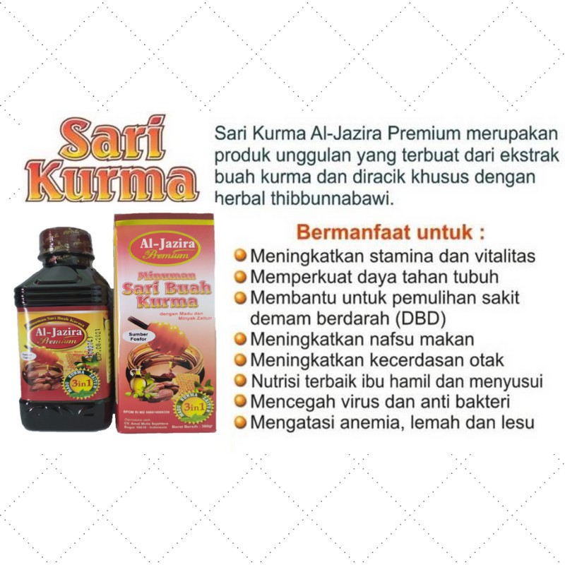 Best Seller Sarikurma Aljazira Premium 3in1 Kurma Madu Zaitun Indonesia