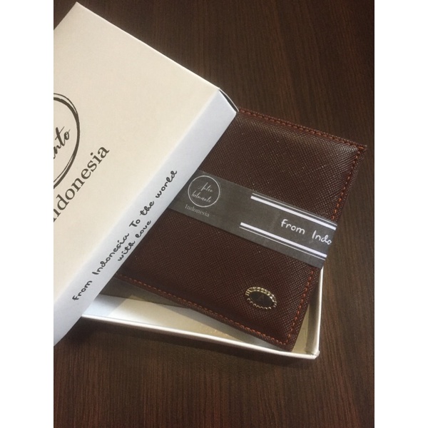 dompet pria model 3 dimensi bahan kulit sintetis lokal pipa #dompet #dompetpria #dompetlokal-Coklat plus box