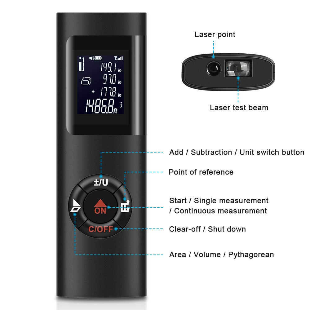 Pengukur Jarak Laser Distance Meter Mini Handheld 40M - KK-40