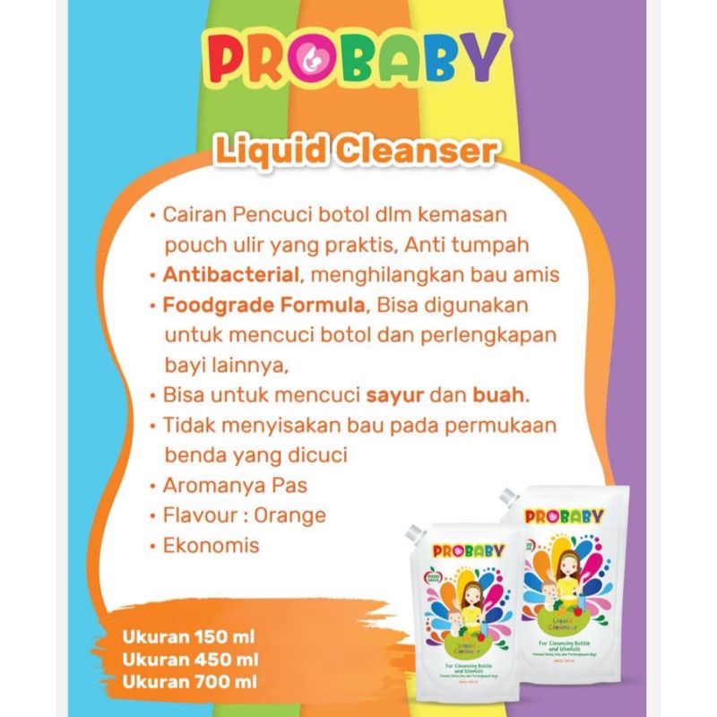 PROBABY Liquid Cleanser Sabun Cair Pencuci Cuci Pembersih Botol 150 ml | 450 ml | 700 ml