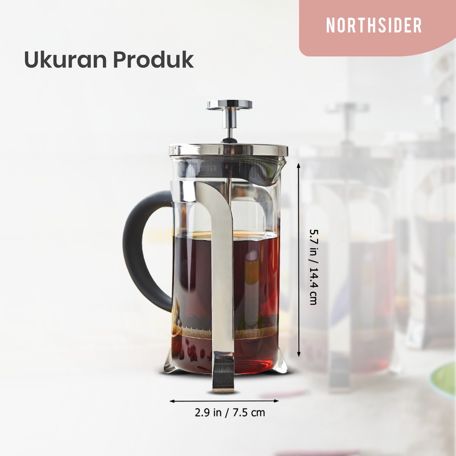 FRENCH PRESS COFFEE TEH PLUNGER 350ML STAINLESS B350 - ALAT KOPI TEH