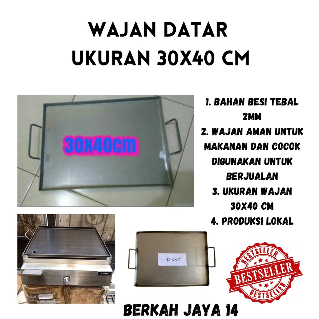 WAJAN DATAR 30X40 CM KUALI UNIVERSAL SERBAGUNA ALAT MEMASAK ANTI KARAT PENGGORENGAN TEFLON PANGGANG HARGA TERMURAH ANTI LENGKET BAHAN BESI PLAT TEBAL LAPIS ECOLON AMAN UNTUK MAKANAN BARANG BERKUALITAS PROMO DISKON TERLARIS