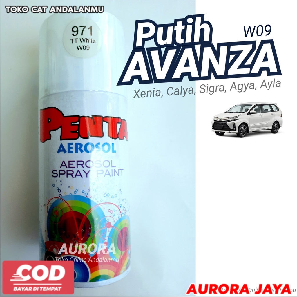 Cat Pilox PUTIH AVANZA / Xenia Penta Super Gloss White W09 Cocok untuk Toyota Avansa Calya Agya Daih