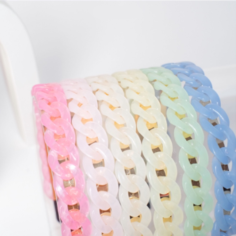 PREMIUM Bando Acrylic Model Rantai Pastel - Acrylic Braid Headband - Korean Style