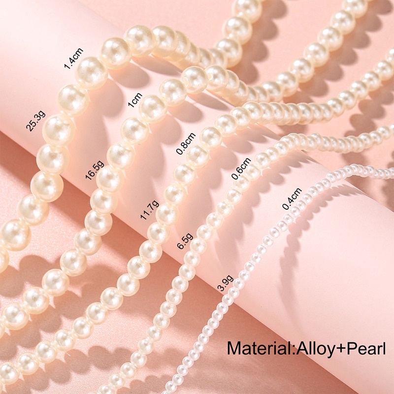 ISANUR97 Necklace Pearl Kalung Mutiara Choker Aksesoris Kalung Pearl Rantai Klavikula Hias Mutiara Untuk Aksesoris Perhiasan