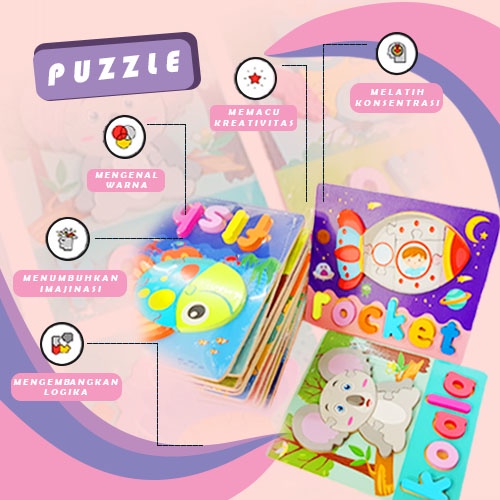 Mainan Anak Edukasi Puzzle/ Mainan Anak Edukatif Puzzle Mini/ Puzzle Kayu/ Puzzle Bentuk Transportasi/ Puzzle Bentuk Hewan 721D