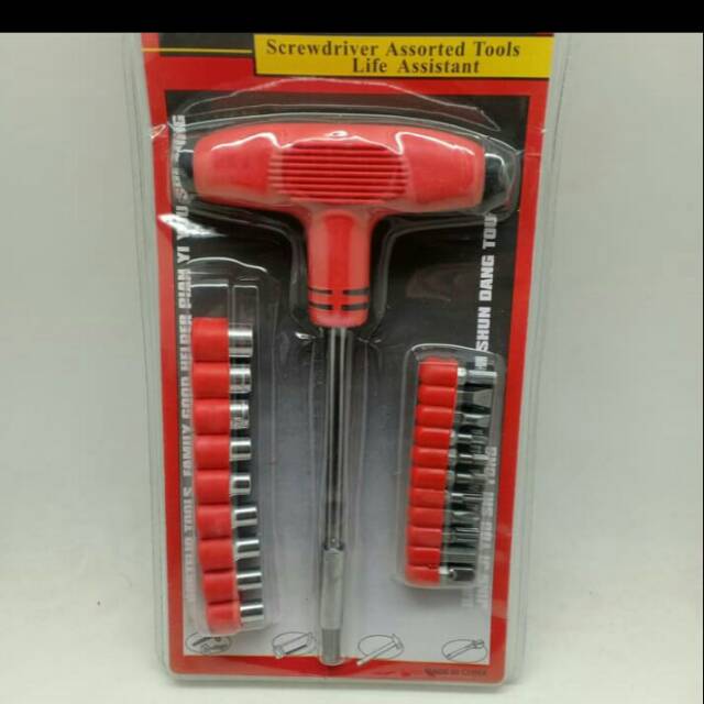 Obeng set 21 pcs - screwdriver 2 set obeng kunci T