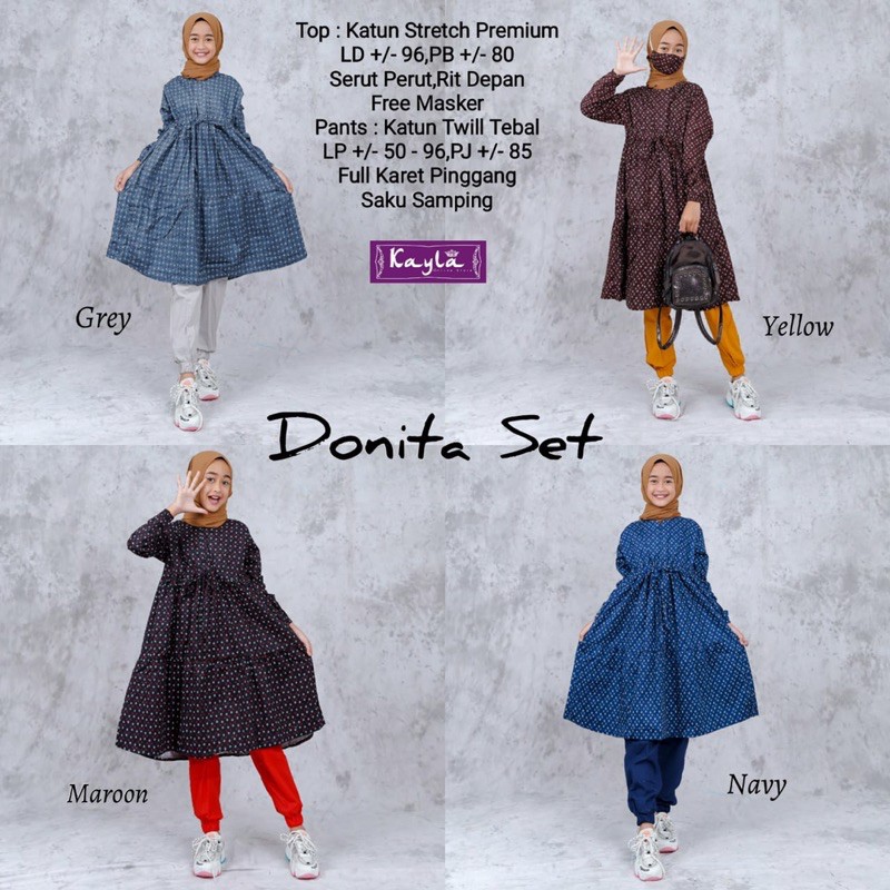 Donita set by kayla (RESTOCK) / setelan muslim anak / setelan anak perempuan