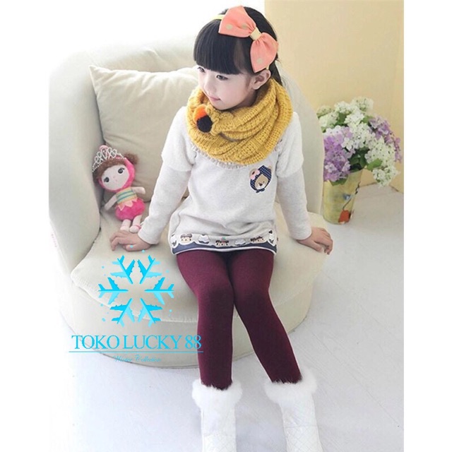 IMPORT MOLLAD Legging Thermal Kids Anak Wool Velvet Winter Musim Dingin