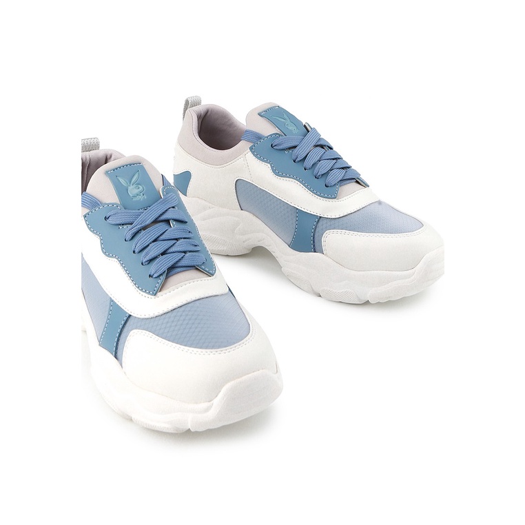 SEPATU SNEAKER PLAYBOY WANITA ORIGINAL CASUAL KETS BRANDED BIRU PLW10