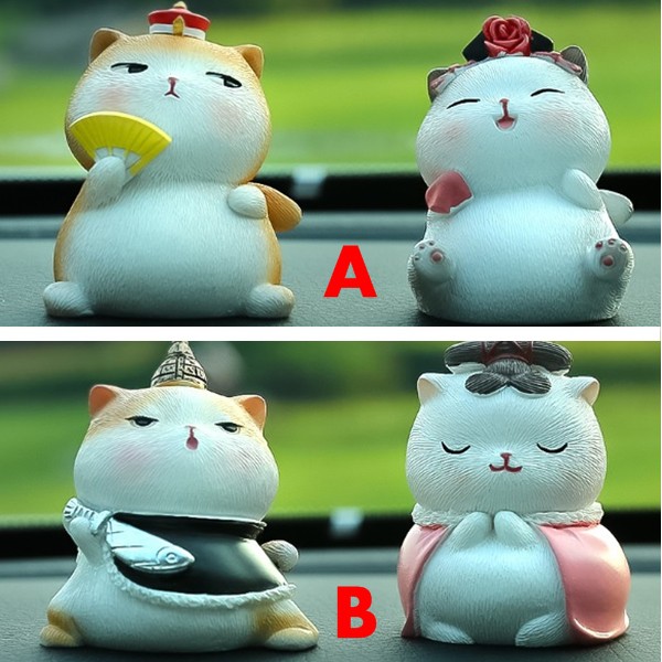 KUCING COUPLE EMPEROR Series Pajangan Dashboard Mobil