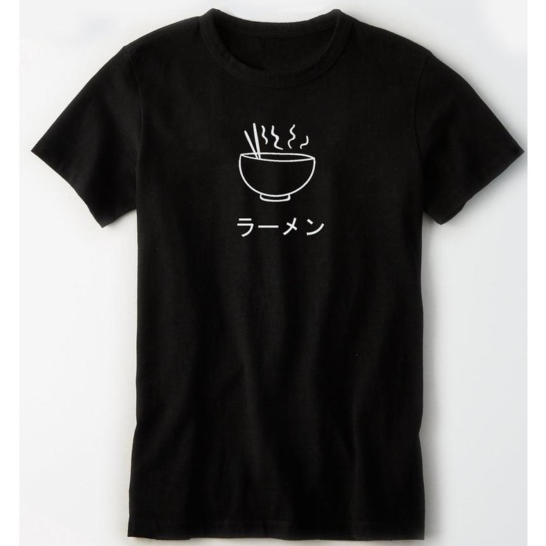 Tshirt Ramen Line Art japan Kanji Kaos Anime Manga Food Theme Japanese Style Wibu Otaku Unisex