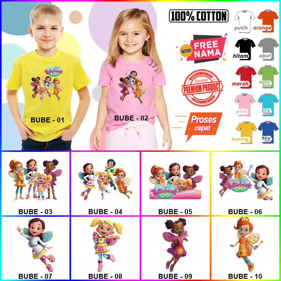 Baju Kaos ANAK DAN DEWASA BUTTERBEANS CAFE BUTTER BEANS COUPLE (FREE NAMA)