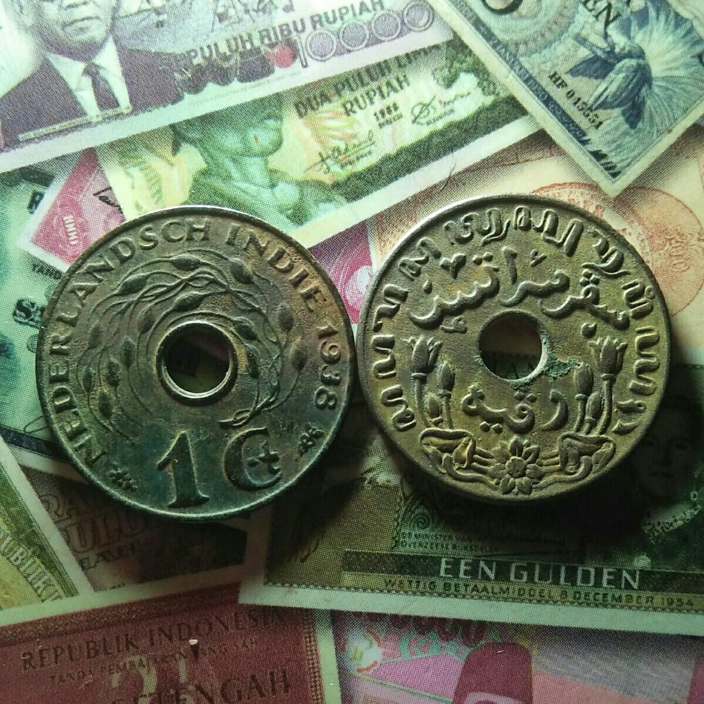 Exc 009 - Koin 1 Cent Nederlandsch Indie Bolong
