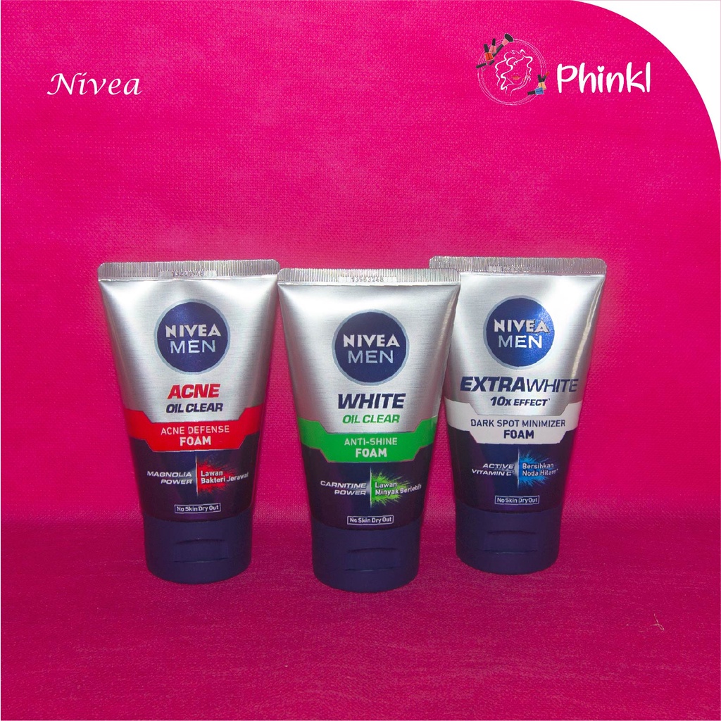 `ღ´ PHINKL `ღ´ Nivea Men facial foam 100ml sabun cuci muka untuk pria mengurangi jerawat pori