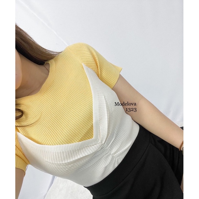 MDLV ~ 1323 ARLEEN KNIT TOP KOREA ATASAN RAJUT KOREA BAJU RAJUT IMPORT BEST SELLER FASHION IMPORT