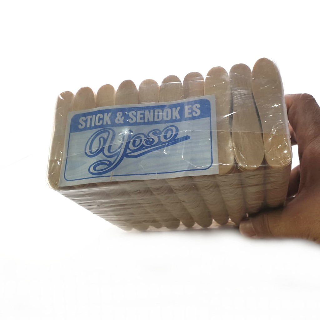 Stik sendok es krim kayu pendek ringan stick ice cream