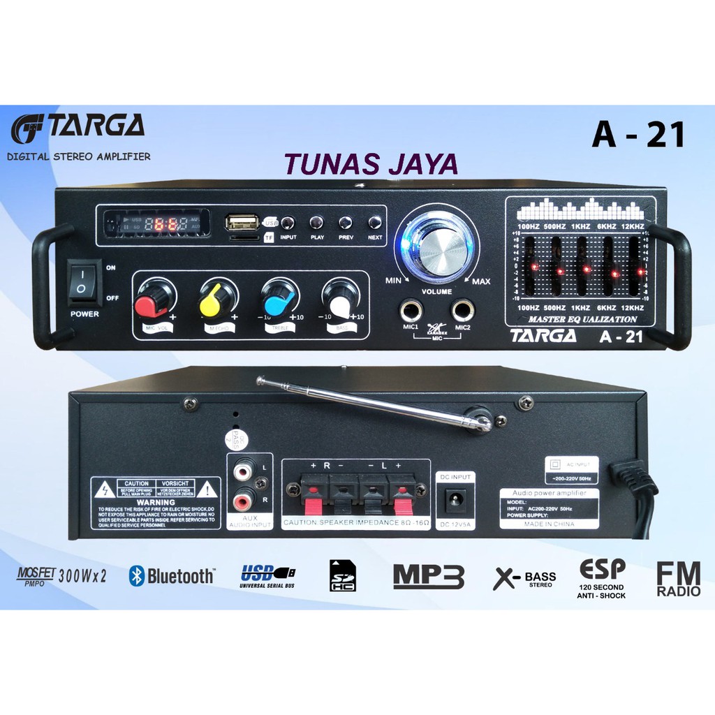 POWER AMPLIFIER TARGA A21 AMPLI TARGA A 21 ORIGINAL BLUETOOTH USB Original