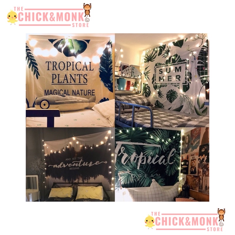 Wallpaper kain nordic tapestry kain dinding permadani kain background