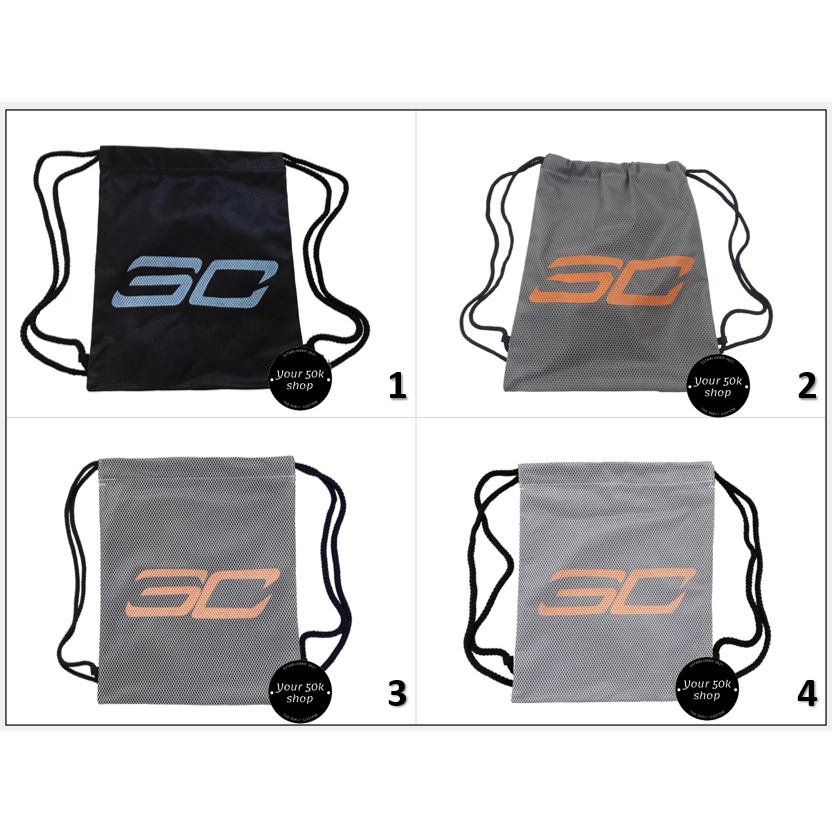 Tas Serut Stephen Curry SC logo basketball Ransel sekolah basket NBA tas jaring basketball player Go