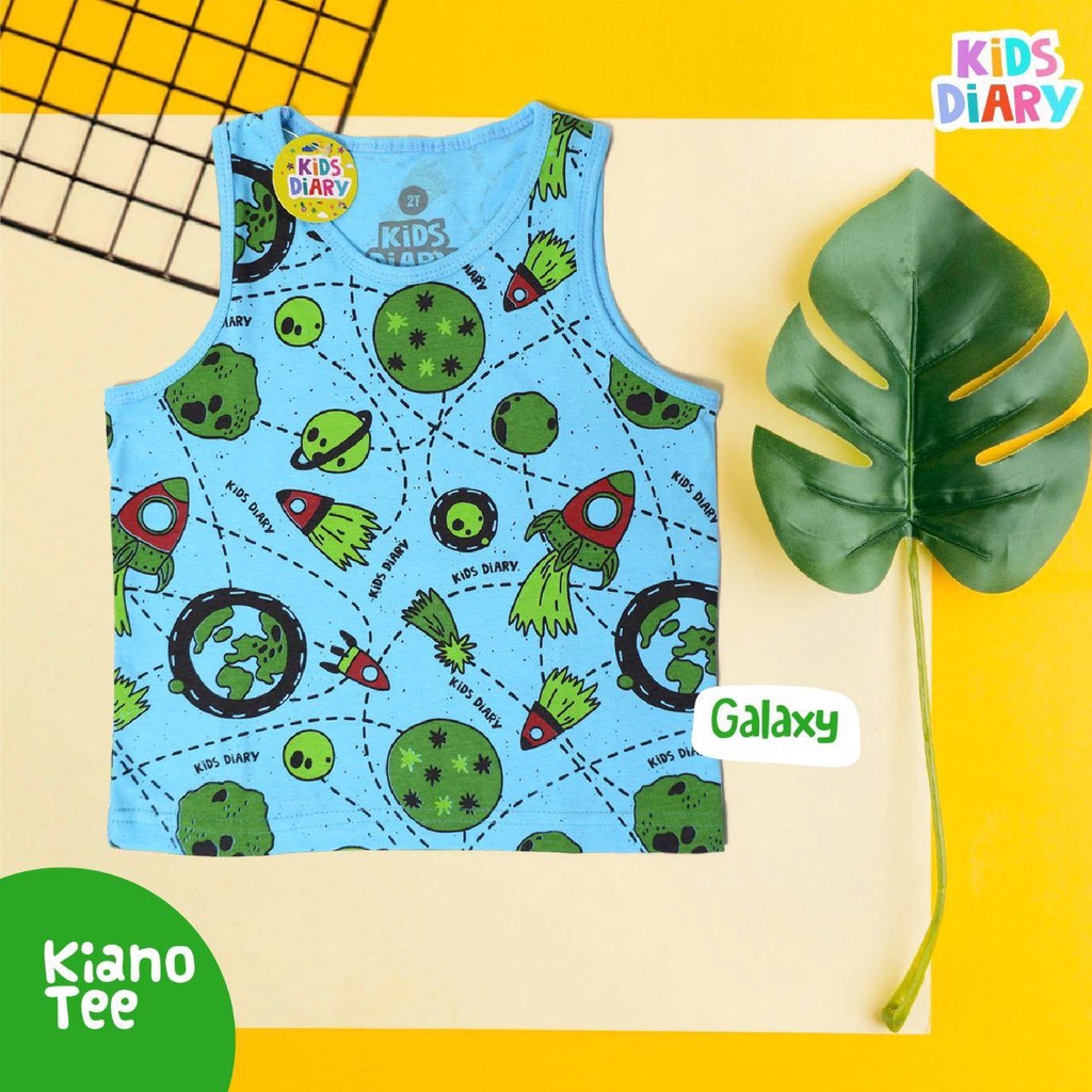 Kaos Singlet Tanktop Anak Fullprint Kiano Tee - Blue