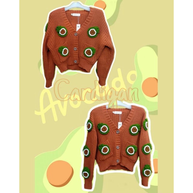 Avocado Chunky Cardigan Sweater Cardi Rajut Tebal Premium
