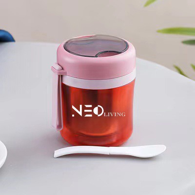 Mangkok Sup Free Sendok Cangkir Sup 450ml / Termos Sup Stainless Anti Tumpah Neo Living