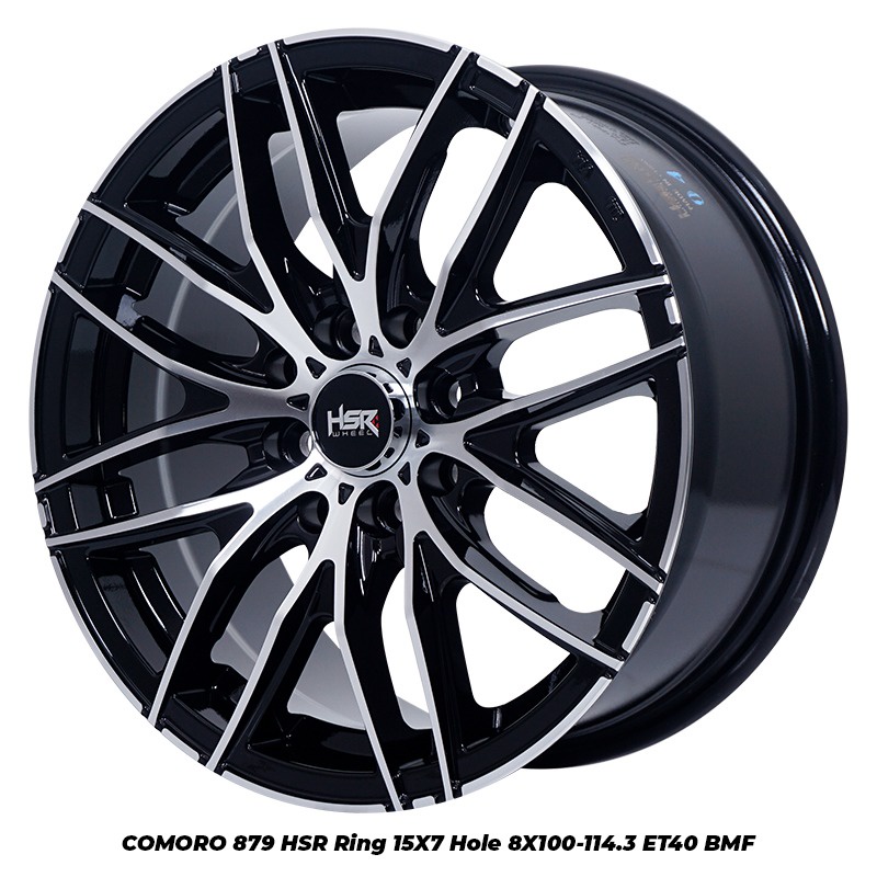 Velg mobil ring 15 COMORO 879 HSR Hole 8X100-114,3 ET40 untuk city vios sigra avanza xenia agya sigr